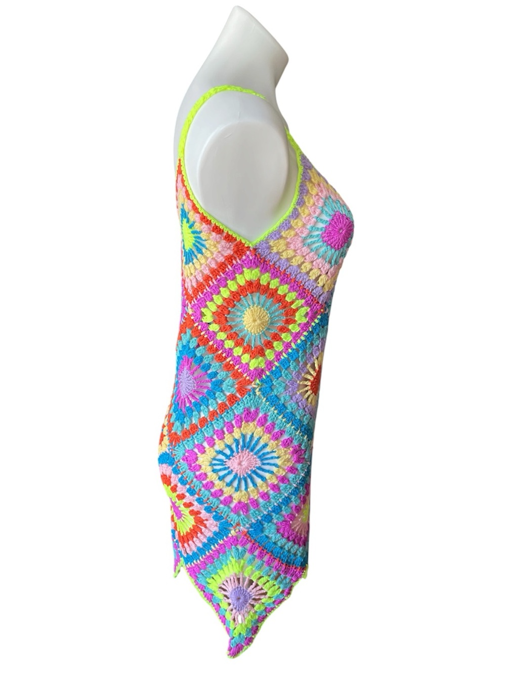 Multicolor Crochet Swim Coverup Dress - Picture 5 of 12